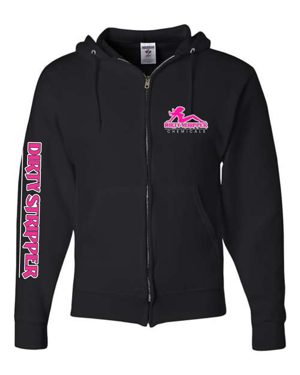 Hoodie-Black Zip Up w/Pink Logo