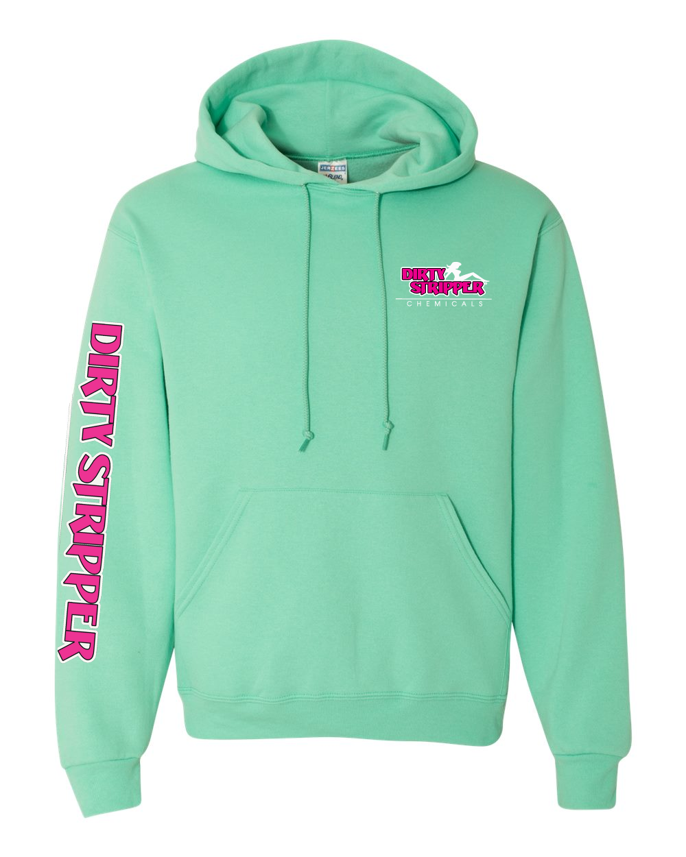 Hoodie-Cool Mint w/Pink Logo