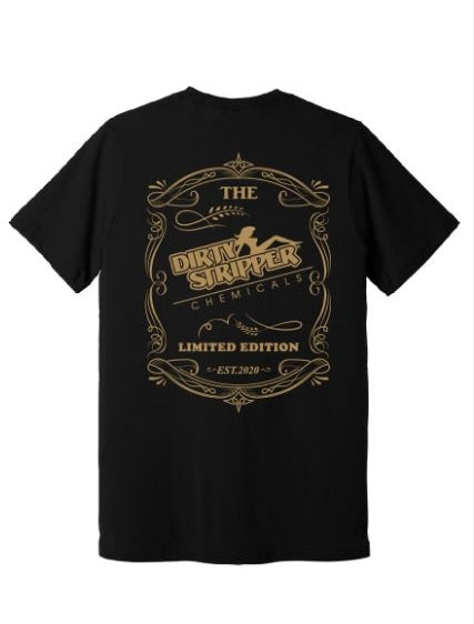 Black Short-Sleeved T-Shirt Whiskey Design